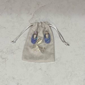 Kendra Scott Linear Silver and Periwinkle Drop Earrings